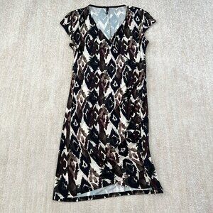 3 for $6 Viereck Printed Faux Wrap Midi Dress L